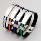 Steel Bracelet Metal Silicone Leather Gym