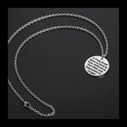 Round Brand Pendant Necklace — Stainless