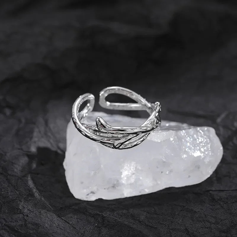 Fashion Goth Double Layer Rose Couple Rings for Men Women Retro Opening Stainless Steel Thorns Punk Finger Ring Jewelry