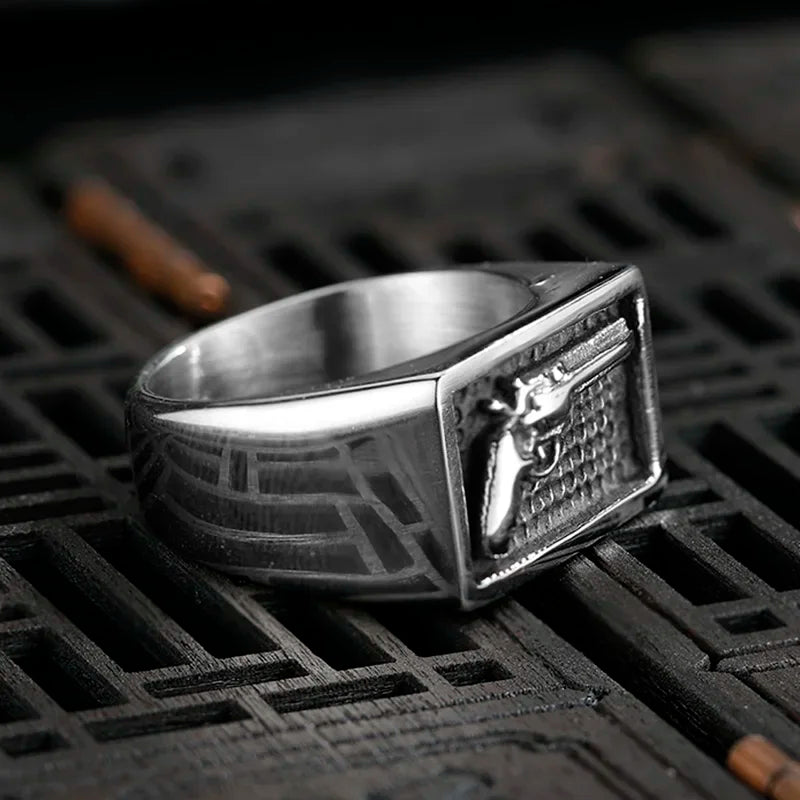 Vintage Guns Cowboy Ring — Stainless Steel