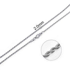 Hot Selling 2/3/4/5/6mm 316L Rope Chain Necklace Stainless Steel Never Fade Waterproof Choker Men Women Gold Color
