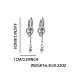 Silver Chain Spike Dangle Earrings Stainless Steel