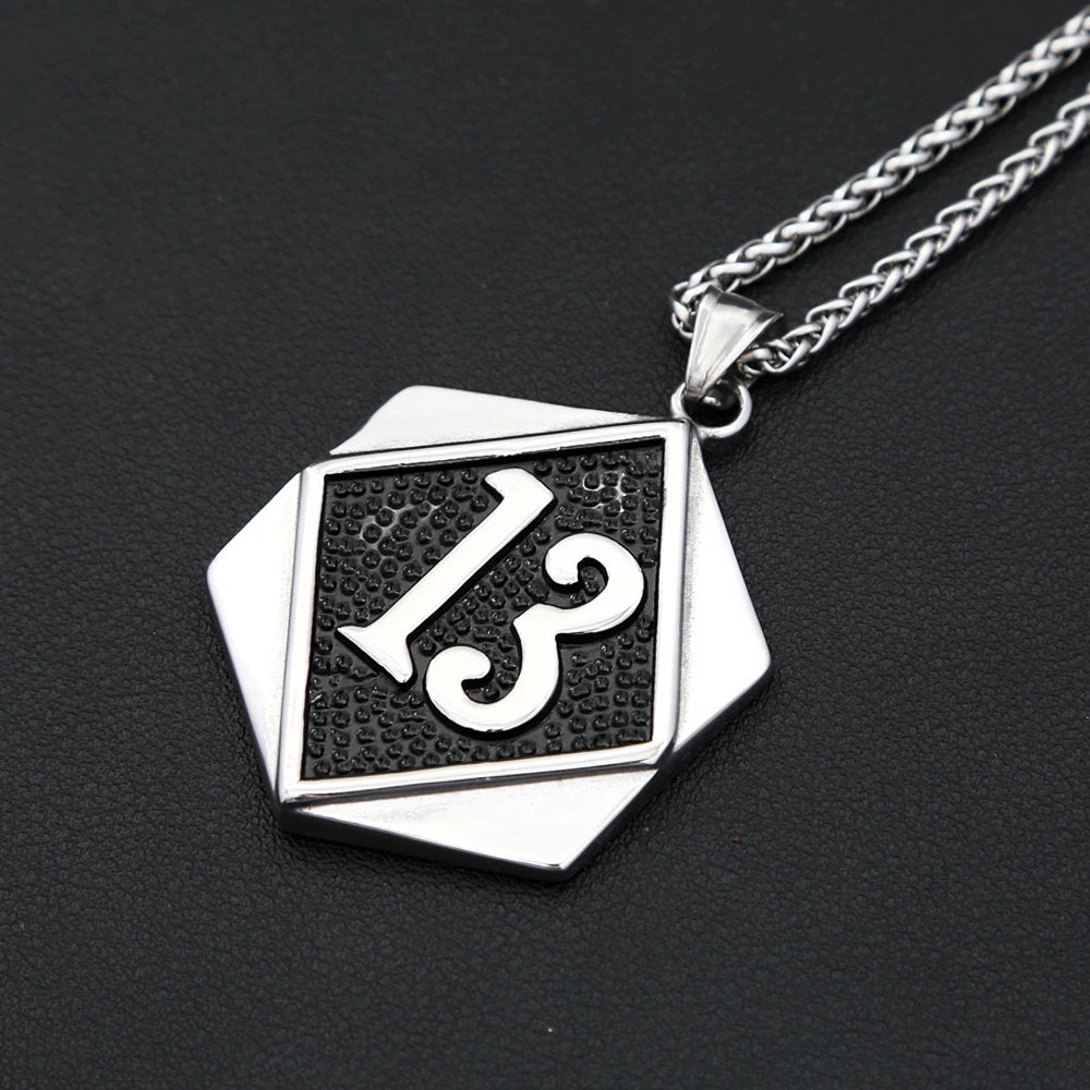 Lucky Number Pendant — Stainless Steel