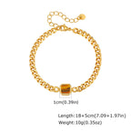 Cuban Stone Chain Bracelet — Stainless Steel