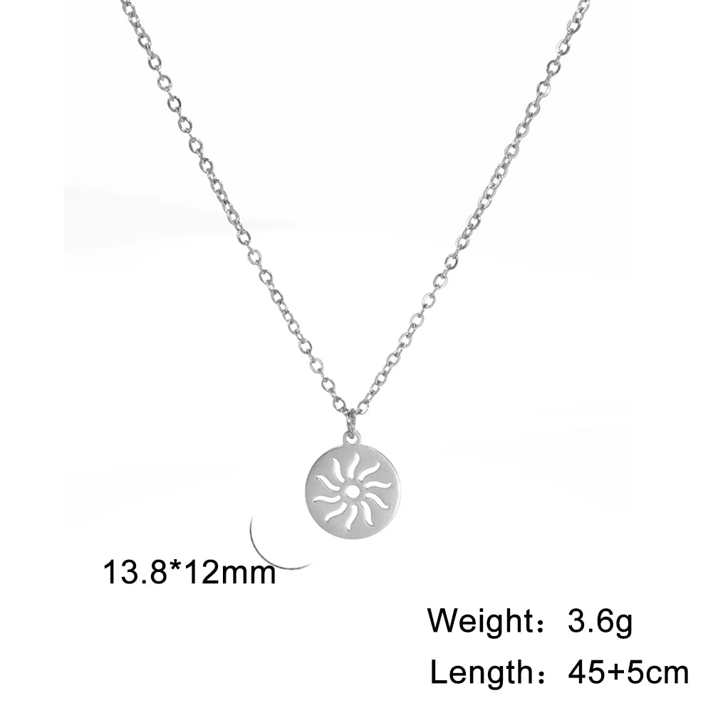 My Shape Lightning Necklaces For Women Tooth Mountain Heart Stainless Steel Necklace Choker Fashion Jewelry Gifts For friend
