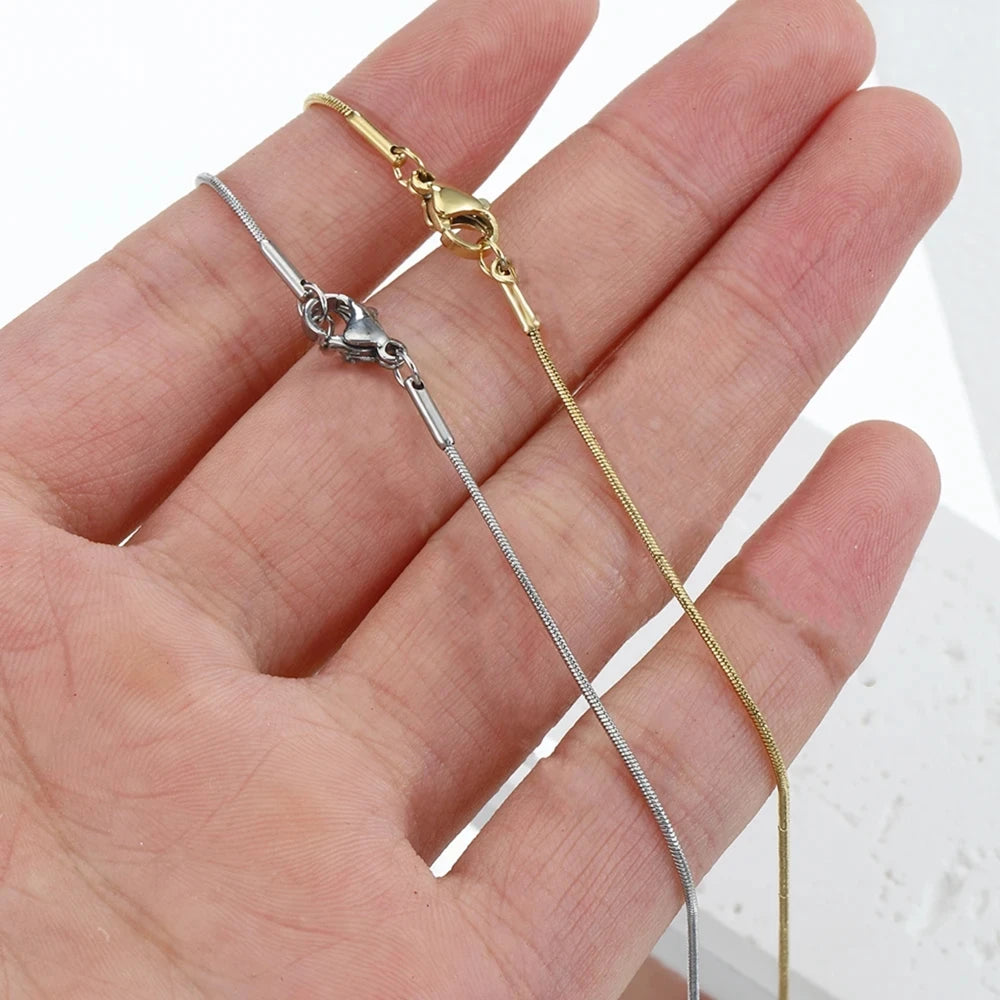HIYEE Stainless Steel Snake Chain Necklace Chains for DIY for Women Jewelry Making Findings Pendants Lobster Clasps