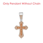 Cross Pendant Rope Chain Necklace Iced Out