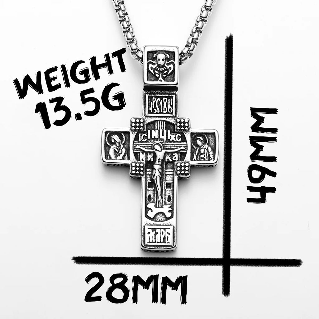 Jesus Cross Pendant Necklace — Stainless Steel