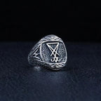 Gothic Lucifer Seal Signet Ring — Stainless Steel