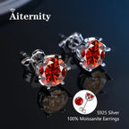 100% Real Sterling Silver S925 Moissanite Earrings Stud  With 2 Certificate D VVS1 Pass Diamond Test Pen For Women Men Jewelry