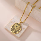 Retro Saint Religious Necklaces for Women Men Archangel Metatron Pendant Patron Saint Amulet Medal Religion Religious