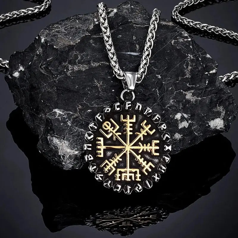 Viking Vegvisir Stainless Steel Pendant Necklace