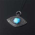Game Bloodborne Necklace Game Props Cosmic Demon Eye Blue Starry Eye Vintage Pendant Necklace For Women Men Jewelry