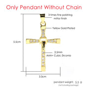 Cross Pendant Rope Chain Necklace Stainless Steel