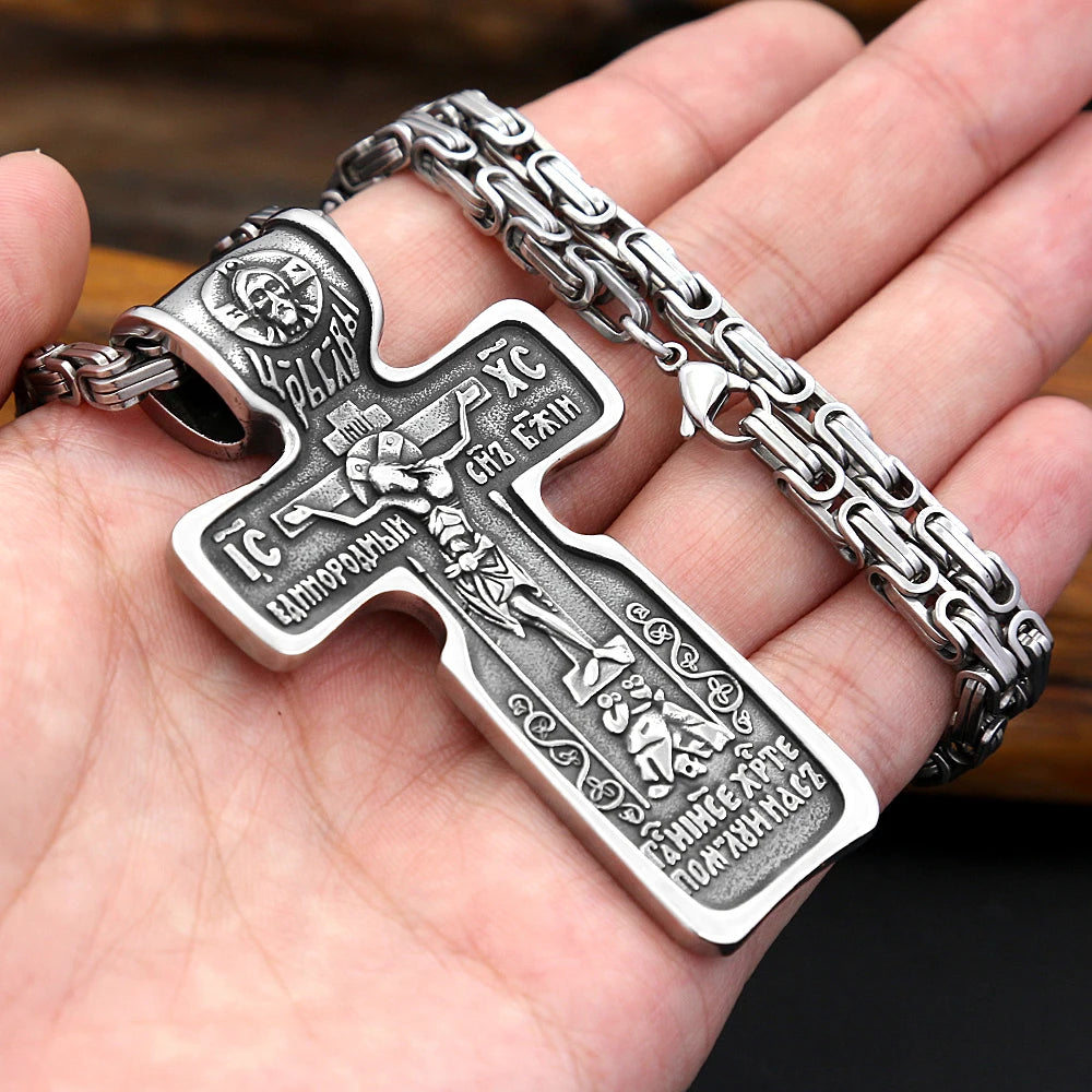Jesus Cross Pendant — Stainless Steel