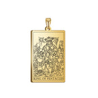 Dawapara Pentacles Tarot Card Pendant for Necklace Stainless Steel Golden Black Jewelry Accessories Charms Pendants