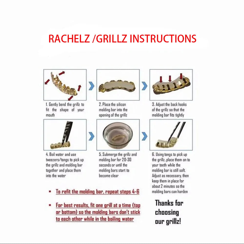 RACHELZ Fashion Vampire Fangs Teeth Grillz Hip Hop Single Tooth Caps Dental Grills Halloween Cosplay Jewelry