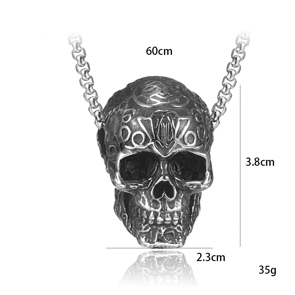 Gothic Skull Pendant Necklace — Alloy