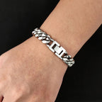 Black Cuban Chain Bracelet Stainless Steel Miami