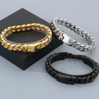 Classic 12MM Cuban Link Chain Bracelet for Man Waterproof Stainless Steel Men's Bracelets Wrist Hand Jewelry Boys Gifts