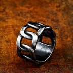 Wide Twist Knitting Ring — Stainless Steel