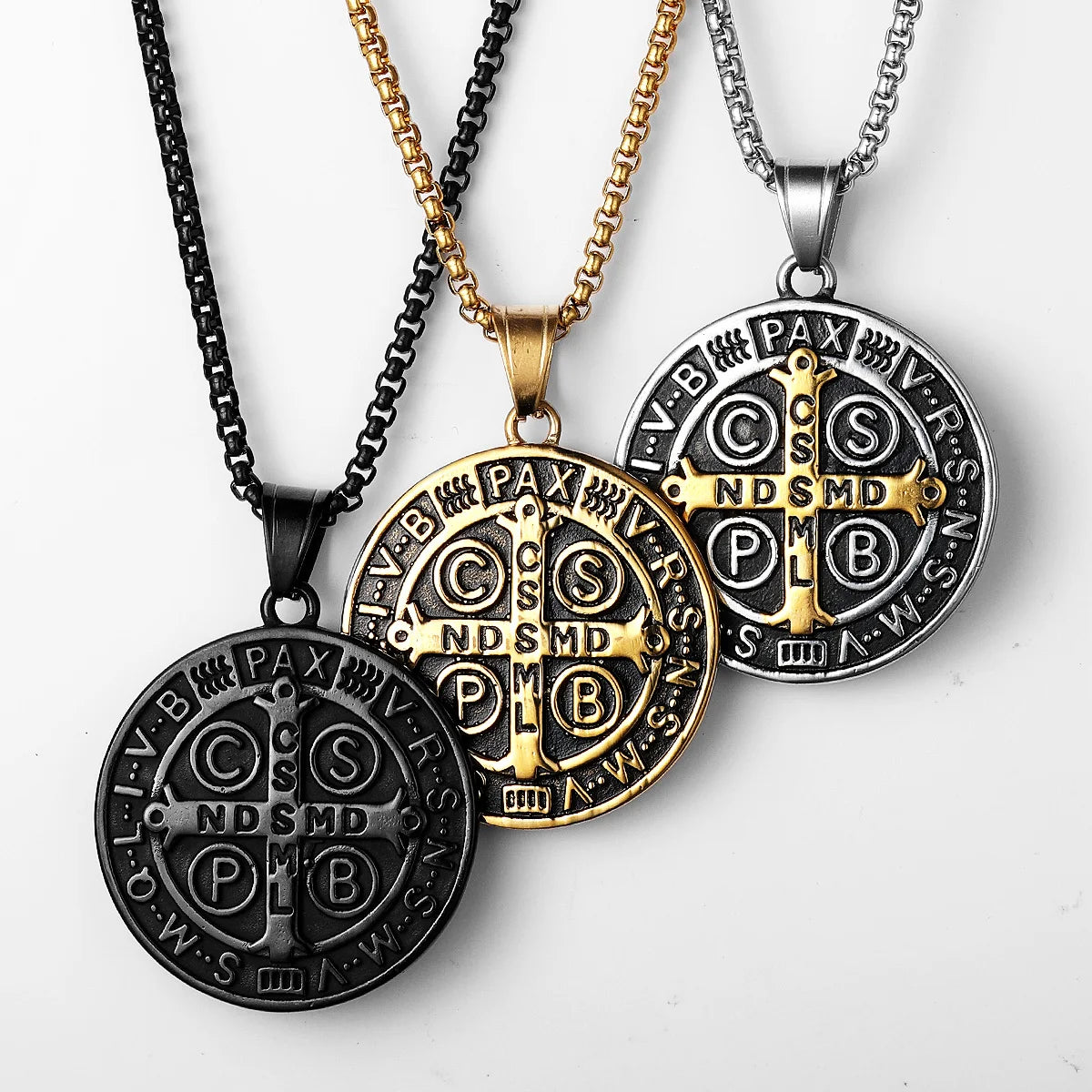 St. Benedict Pendant Necklace — Stainless Steel