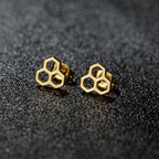 1 Pair Tiny Stainless Steel Honeycomb Earrings For Women Girl Hexagon Ear Stud Geometry Chemistry Molecular Stud Earring