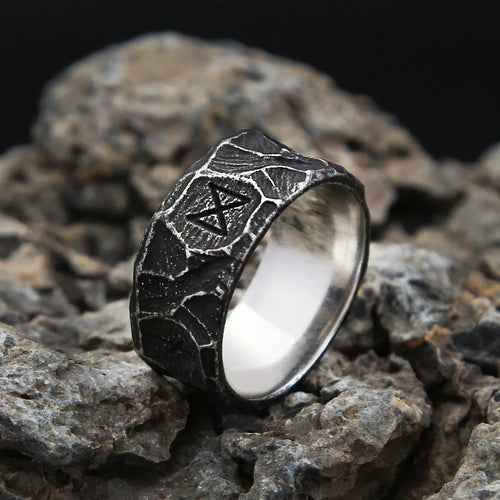 Vintage Rune Stainless Steel Ring