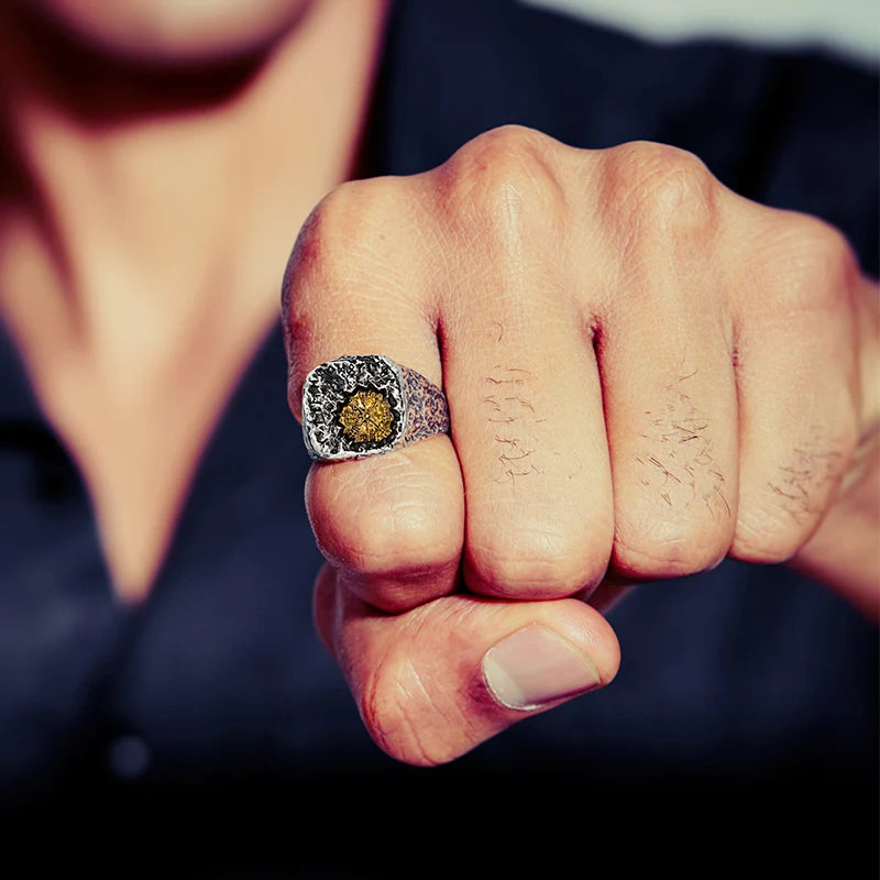 Viking treasure VEGVISIR index ring male 925 silver ring retro punk tail ring fashion jewelry