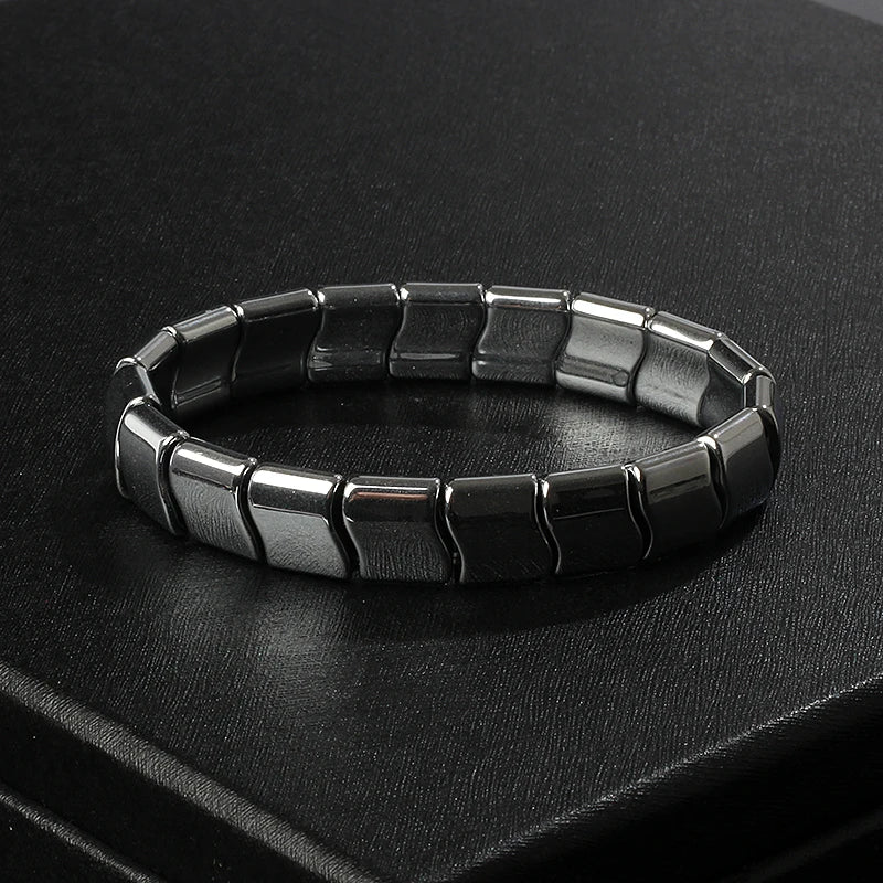 Fashion Wave Hematite Magnetic Bracelet Men Original Beaded Hematite Energy Bracelets for Women Positive Energy Jewelry