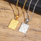 Chessboard Square Pendant — Gold