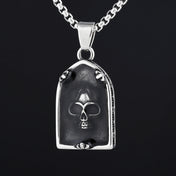 Skull Pattern Pendant Necklace — Stainless Steel