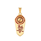 Yin Yang Runes Amulet Pendant Necklace — Two-Tone Sweater Chain