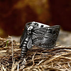 Butterfly Skull Steel Ring Gothic Punk Vintage