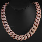 Iced Out Cuban Chain Necklace Stainless Steel 22MM