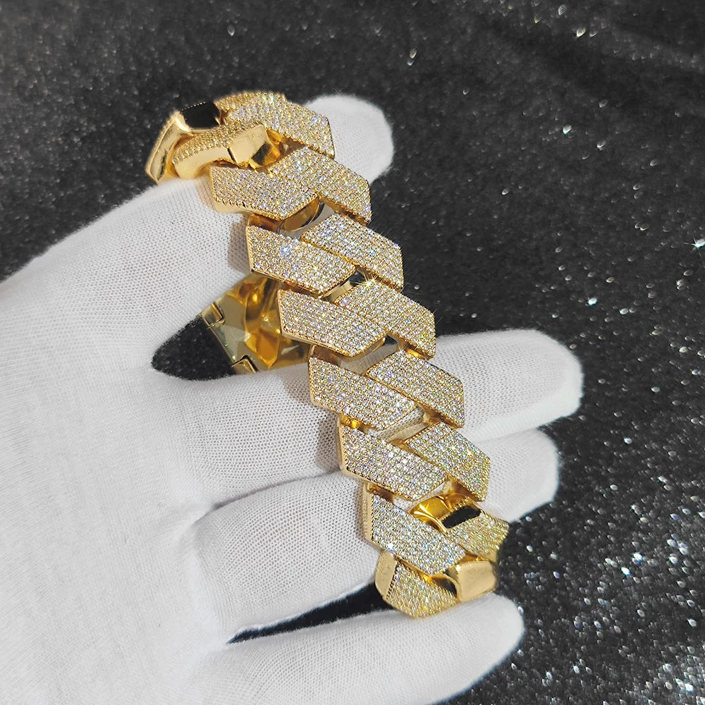 Iced Out Cuban Chain Necklace Stainless Steel 25MM