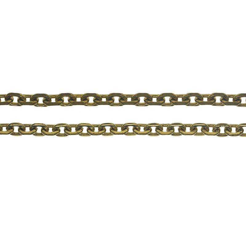 custom length biker brass made 9mm thick 30cm-100cm long sweden carved anchor link chain necklace wallet jean FOB