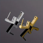1pc Punk Hiphop Stainless Steel Geometric Type Square Hoop Earrings Ear Buckle Stud Accessories For Men Women Daily