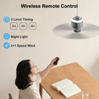 12000mAh Ceiling Fans Portable Camping Fan Tent Air Circulator Cooler Outdoor Rechargeable Electric Fan LED Light