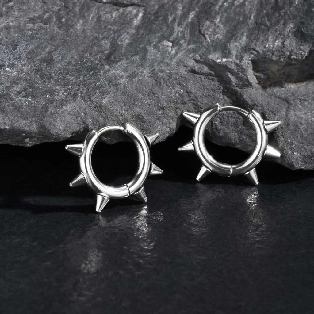 Rivet Hoop Earring — Stainless Steel