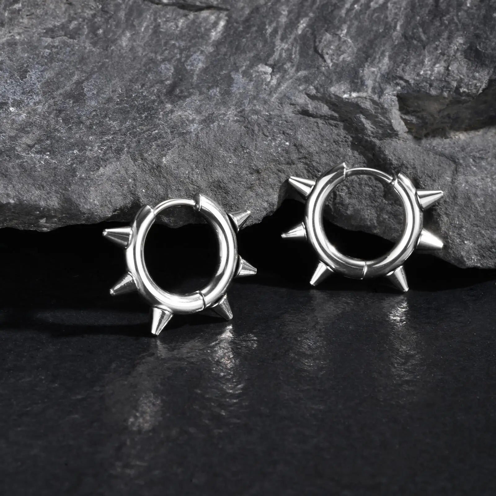 Rivet Hoop Earring — Stainless Steel