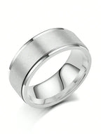 Minimalist Brushed Tungsten Stainless Steel Ring for Men and Women