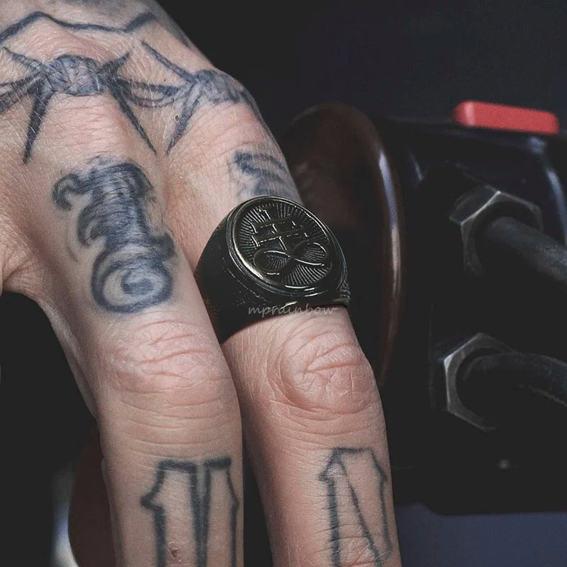 Leviathan Cross Signet Ring — Stainless Steel