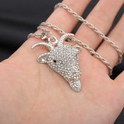 Hollow Goat Animal Pendant Necklace — Two-Tone, Silver & Gold