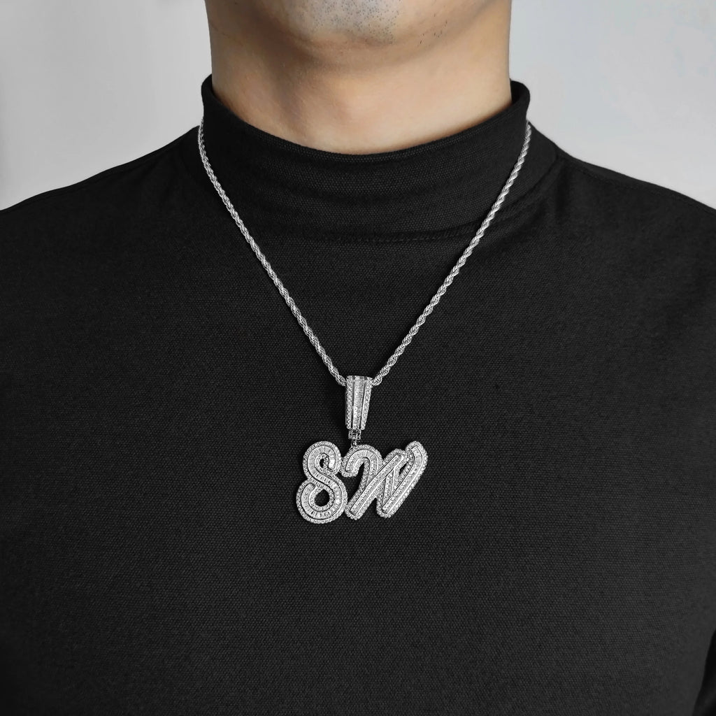 Iced Out Letter Initial Necklace Name