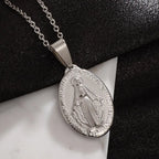 Our Lady of Guadalupe Medal Pendant Stainless Steel Virgin Mary Necklace Women\\'s Prayer Jewelry Catholic Gift