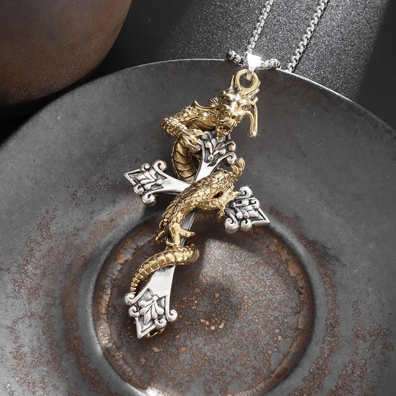 Retro Domineering Nordic Battle Ax Pendant Necklace for Men and Women Punk Pendant Lucky Amulet Jewelry Gift