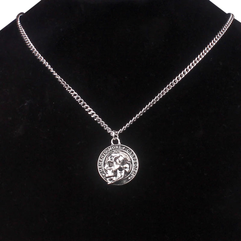 Memento Mori Letter Skull Necklace — Gothic