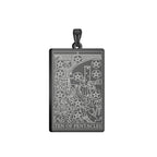Dawapara Pentacles Tarot Card Pendant for Necklace Stainless Steel Golden Black Jewelry Accessories Charms Pendants