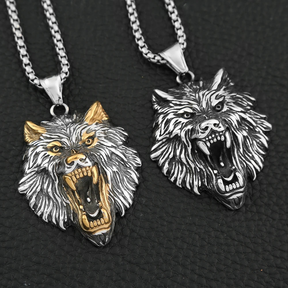 Wolf Fenrir Pendant — Stainless Steel